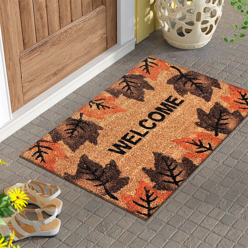 Welcome Home Floor Mat Printed Crystal Velvet Doorway Foot Mat