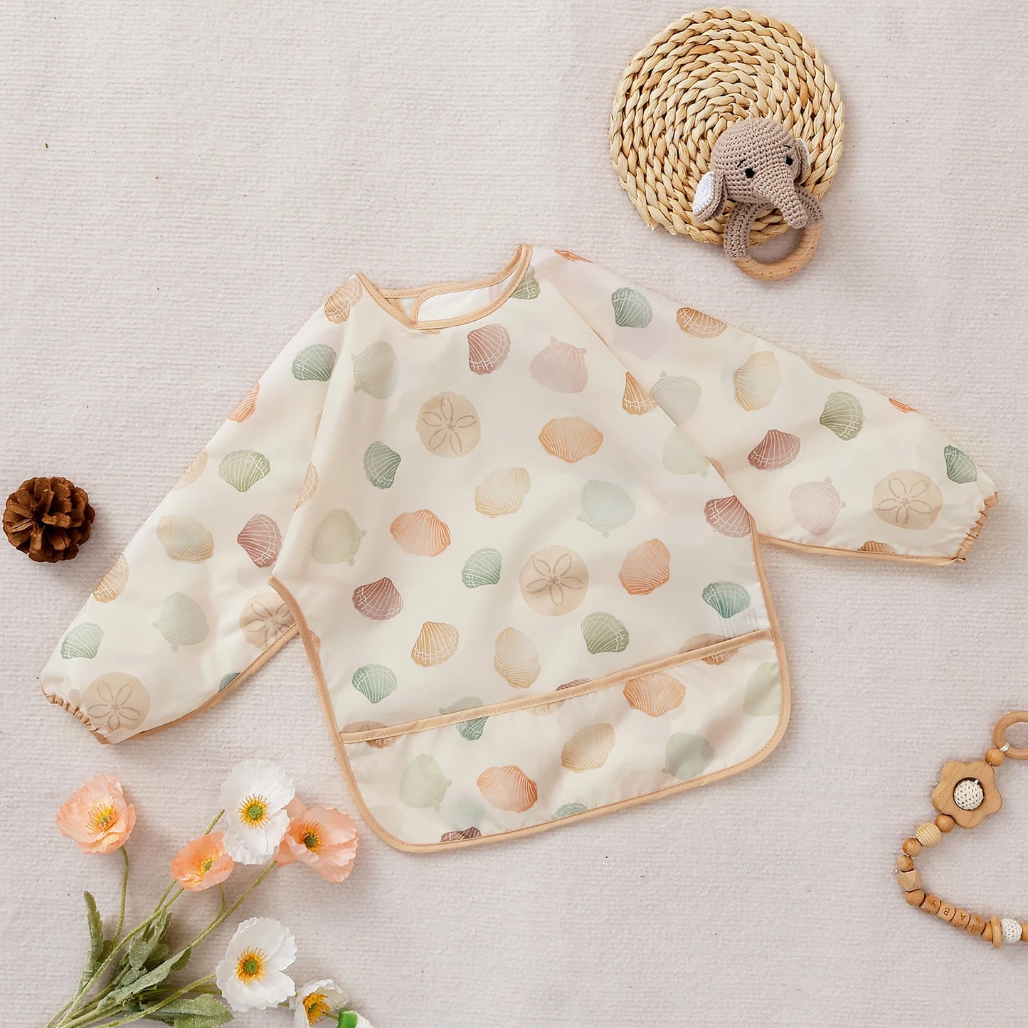 1 Pc Waterproof Baby Bibs Cute Infant Eating Child Drawing Long Sleeve Apron Self Feeding Baby 0-3 Year