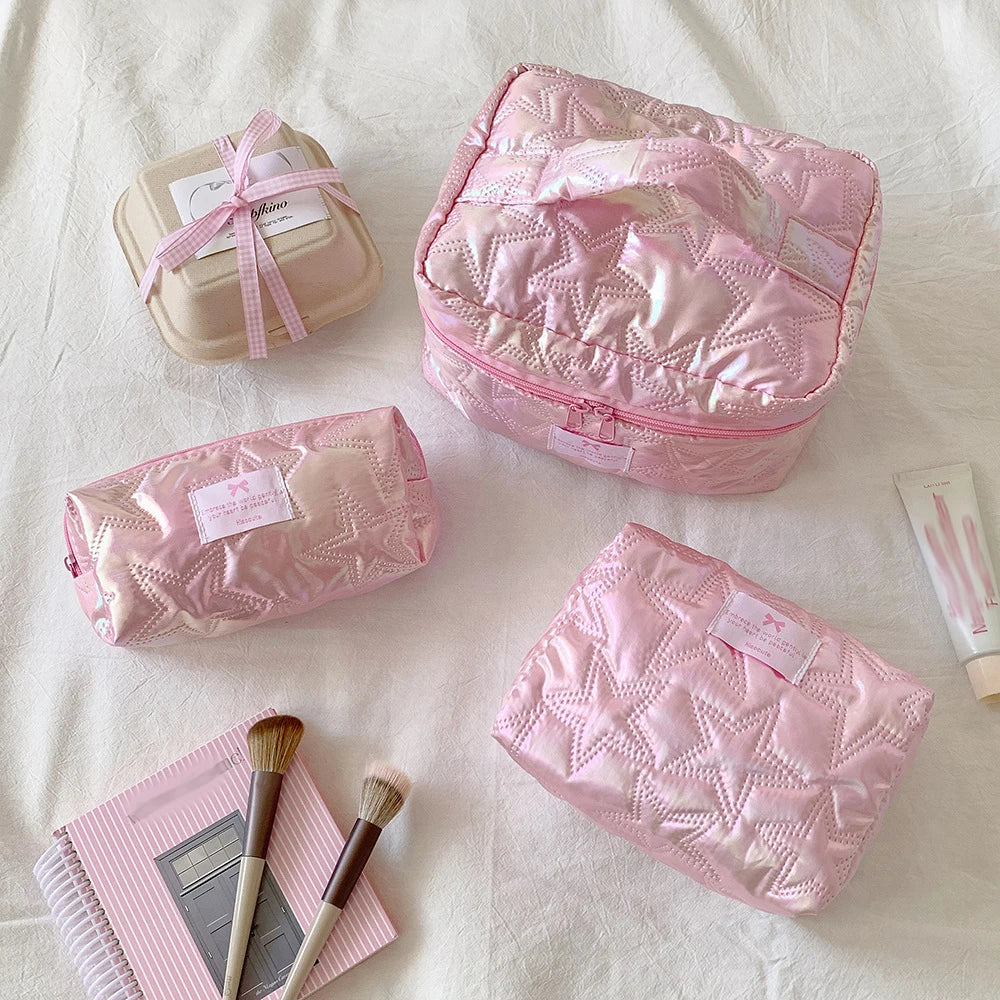 Star-Shaped Handheld Makeup Bag • Large-Capacity Student Toiletry Pouch • Portable Travel Essential Organizer