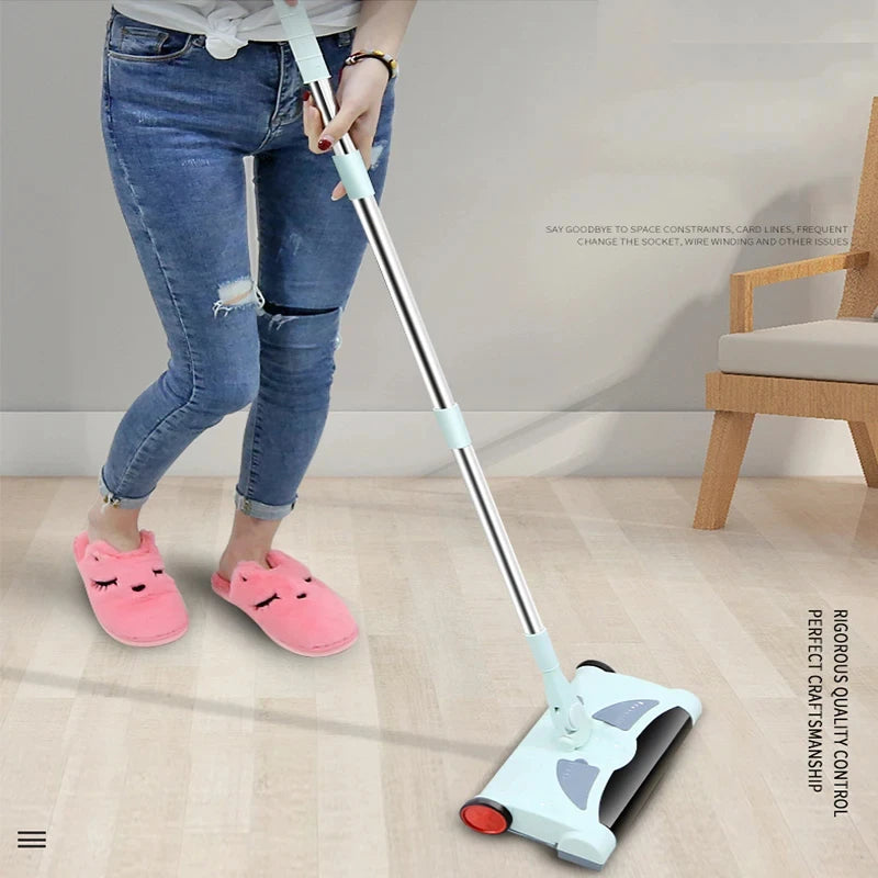 2 in 1 Electric Vacuum Cleaner Rechargeable Wireless Hand Push Mop the Floor Vacuum Cleaner Household Electric Mop Broom Robot