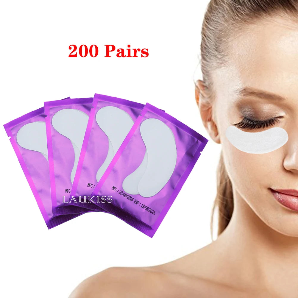 Laukiss 50/100/200Pairs Eyelash Pad Gel Patch Grafting Eyelashes Lint free Under Eye Patches For Eyelash Extension  Makeup Tools
