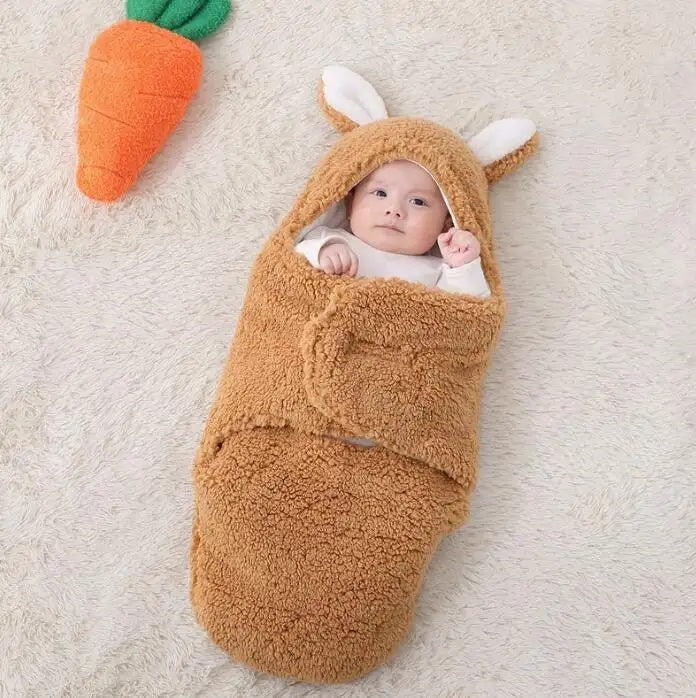 Super Soft Baby Sleeping Bag Fluffy Fleece Newborn Blanket Swaddle Blankets, Unisex Baby Wrap For Newborn Baby Boys Girls With Head-Protecting &...