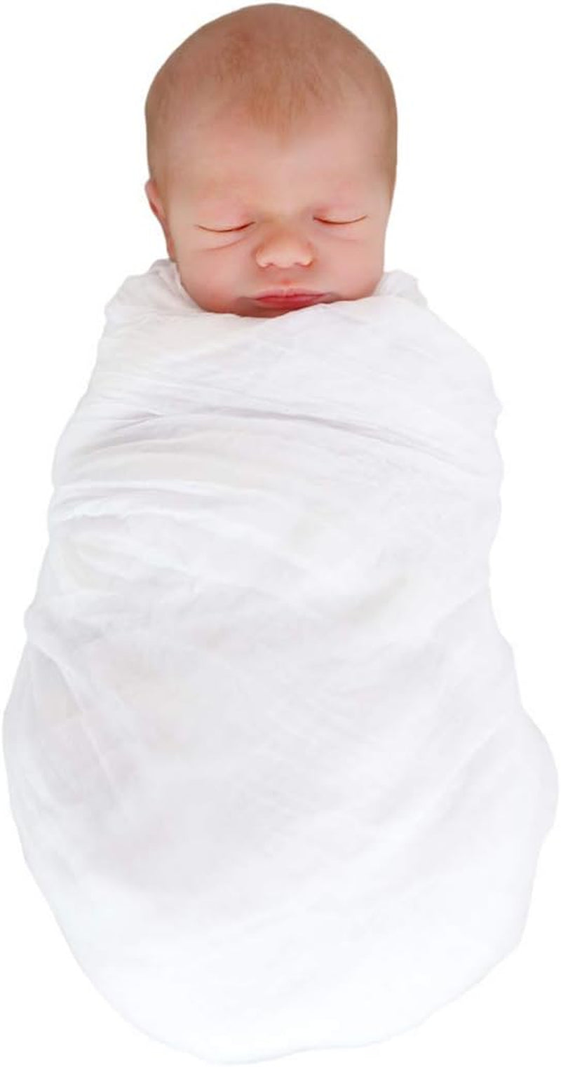 Premium Solid Muslin Cotton Blanket (White) 47" X 47"