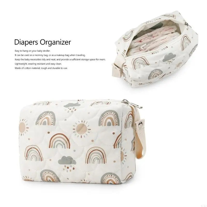 97BE Nursery Essential Compact Diaper Bag with Easy Attachments Travel Diaper Management Pouches for Strollers & Hand