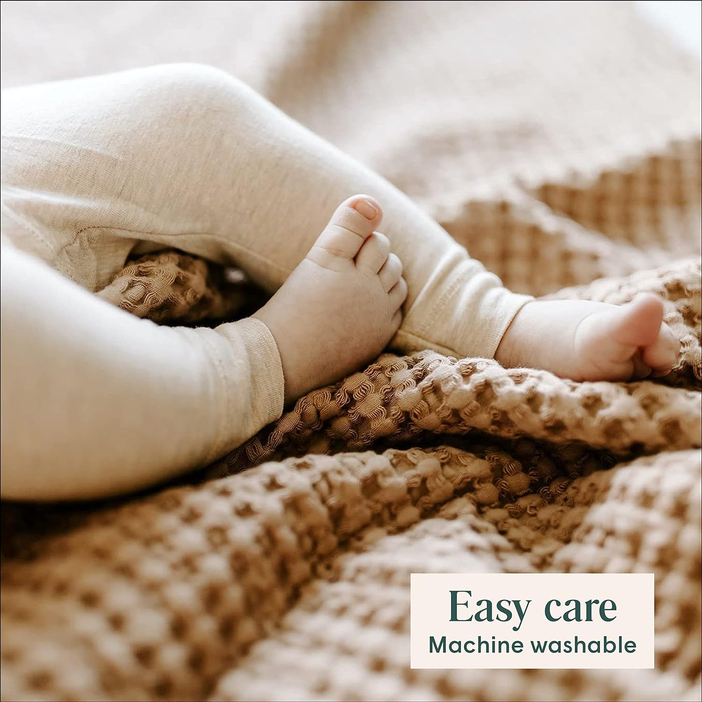 Waffle Baby Blanket Cotton Soft Breathable Swaddle Blanket for Nursery, Stroller & Crib Blanket - Receiving Blankets for Boys & Girls Gender Neutral Toddler Blanket