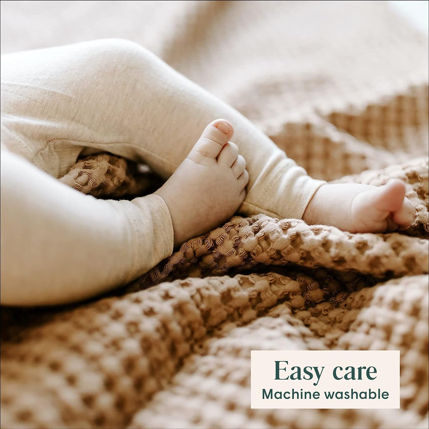 Waffle Baby Blanket Cotton Soft Breathable Swaddle Blanket for Nursery, Stroller & Crib Blanket - Receiving Blankets for Boys & Girls Gender Neutral Toddler Blanket