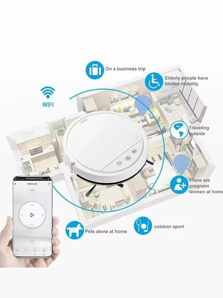 New 5-in-1 Robot Vacuum Cleaner Automatically Rechargeable Powerful suction Sweeping Machine Vacuum Cleaners For Home Office Use