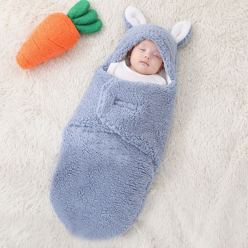 Super Soft Baby Sleeping Bag Fluffy Fleece Newborn Blanket Swaddle Blankets, Unisex Baby Wrap For Newborn Baby Boys Girls With Head-Protecting &...