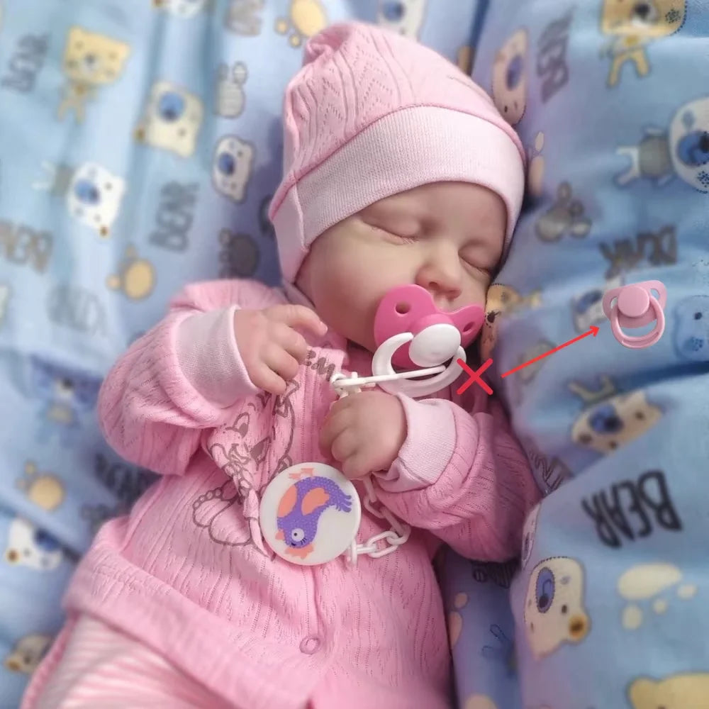 MRB 50CM Realistic Finished Bebe Reborn Silicone Vinyl Cloth Body Doll LouLou Handmade Toy For Girls Christmas Gift