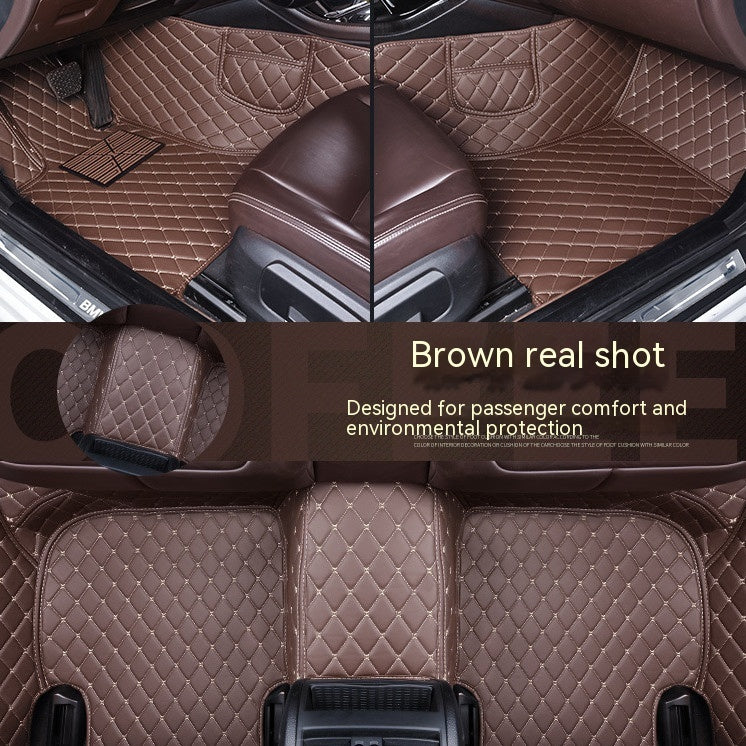 Car Foot Mat Fully Surrounded By Leather Floor Mat