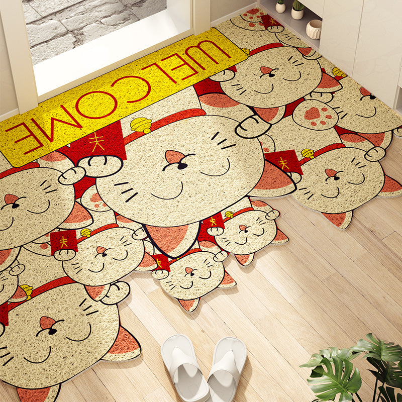 Cartoon Entrance Door Silk Ring Foot Mat