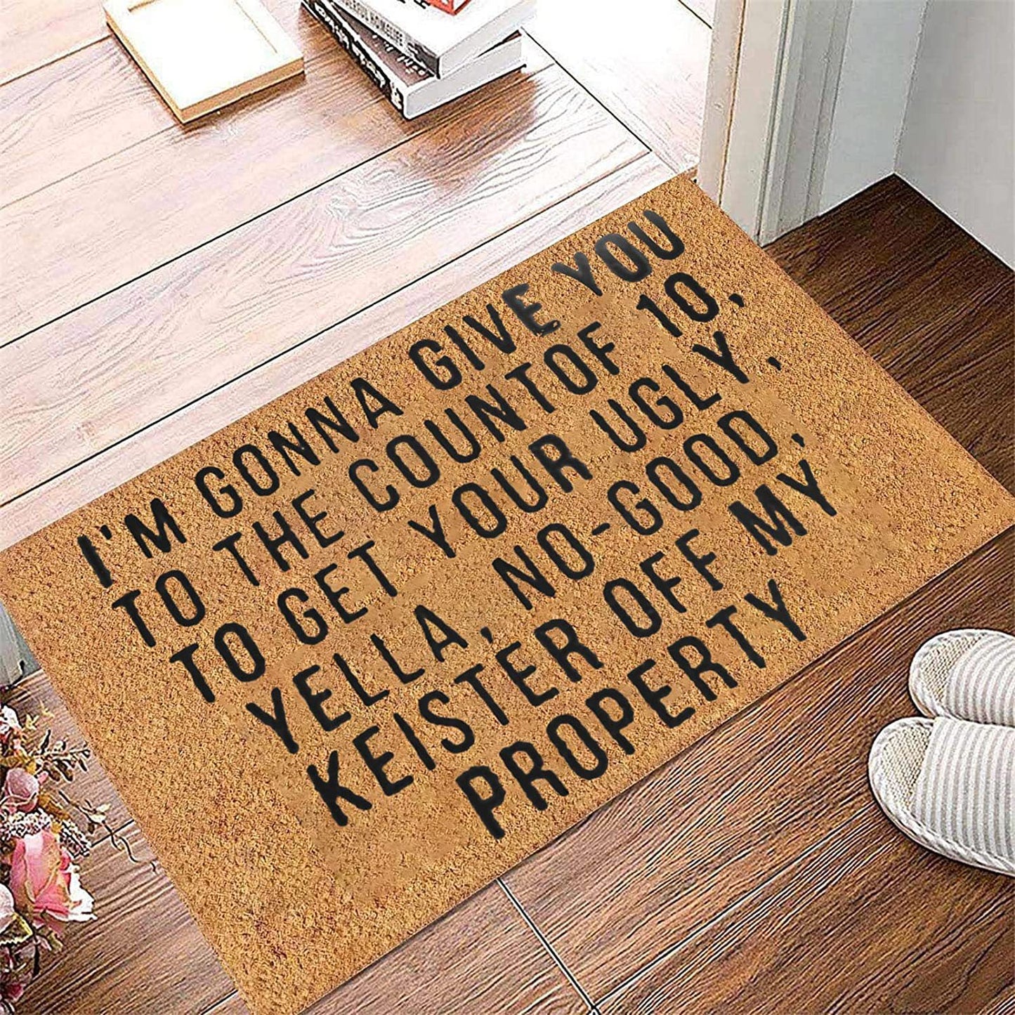 Welcome Home Floor Mat Printed Crystal Velvet Doorway Foot Mat