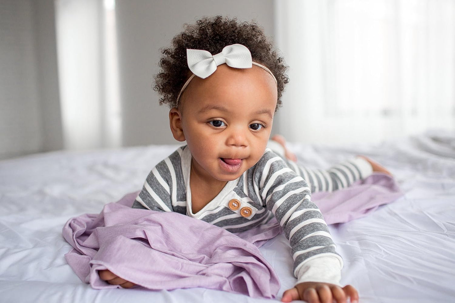 Baby Swaddle Blanket - Premium Knit Baby Blanket, Large Soft Stretchy Receiving Blankets for Baby Boy and Girl, Swaddles for Newborn, Infant, and Toddler (Lily)