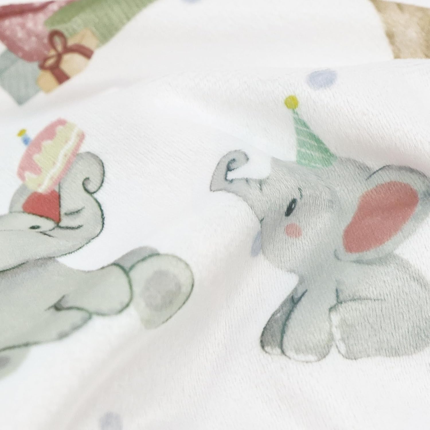 Baby Blanket for Unisex Boys Girls, Super Soft Nursery Minky Fabric with Woodland Animal Party Front and Dotted Fleece Backing for Toddler Stroller Crib Shower Gifts, 30 X 40 Inch