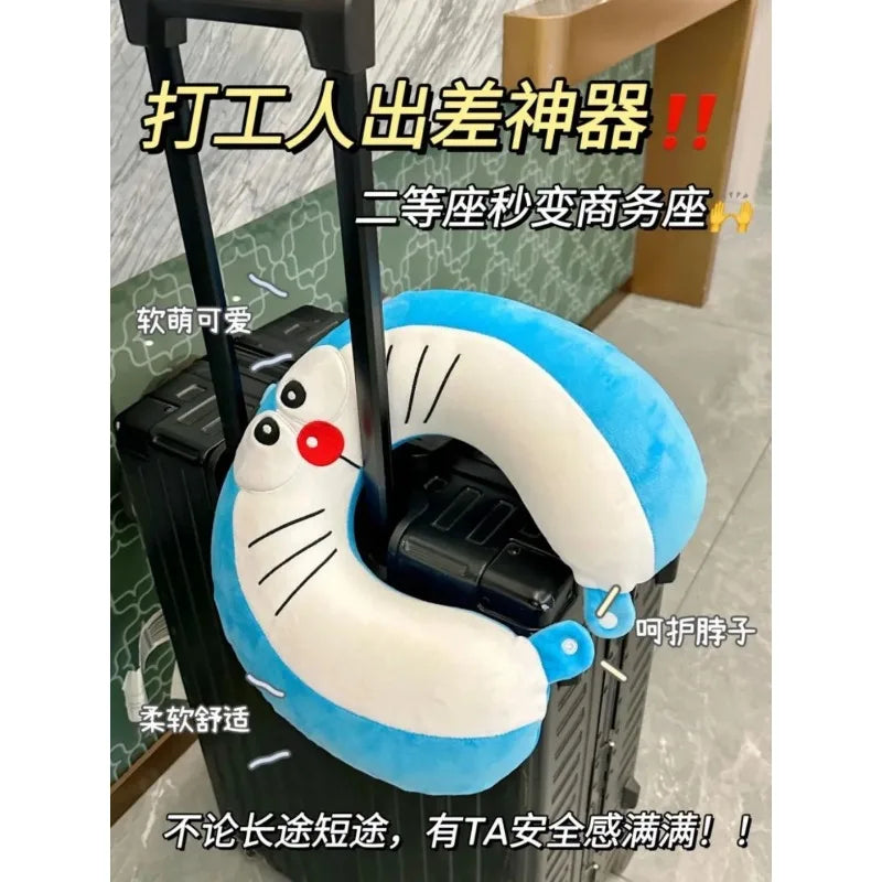 Doraemon U-shaped Pillow Soft Sleep Neck Protection Pillow Office Travel Pillows Sleep Essentials Comfortable Relief Fatigue