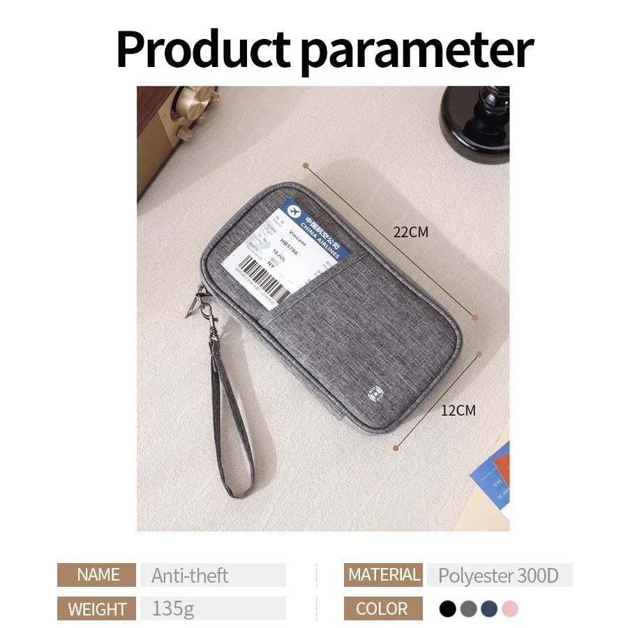 Rfid Blocking Passport Wallet Passport Holder Bag Family Travel Essentials Wallet Document Organizer Credit Cards Case for Trave