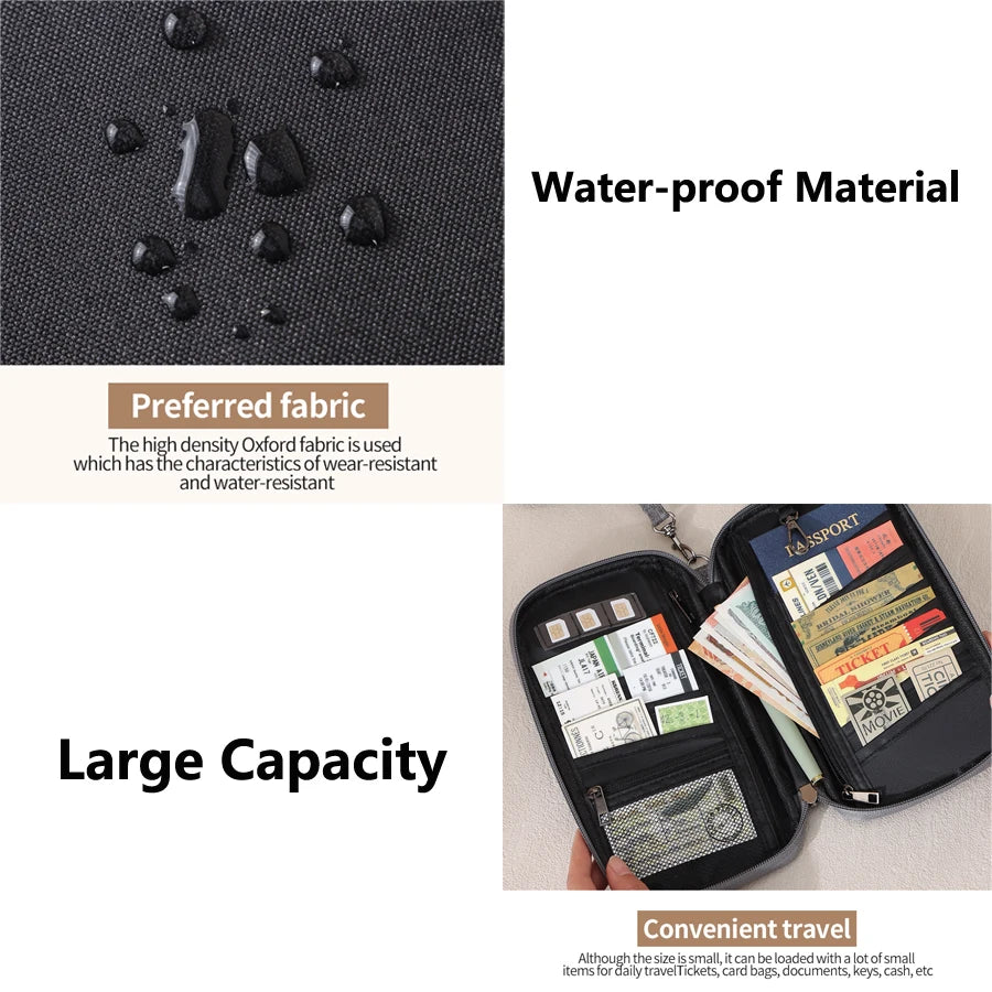 Rfid Blocking Passport Wallet Passport Holder Bag Family Travel Essentials Wallet Document Organizer Credit Cards Case for Trave