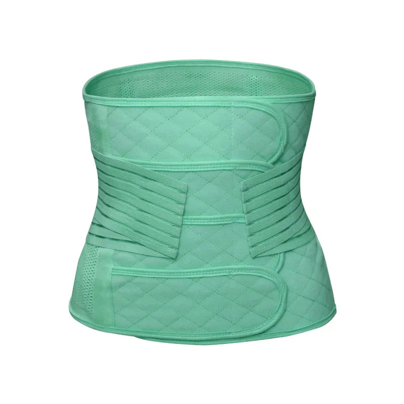 Birth Recovery Waist Trainer 2-Piece Set 4-Panel Maternity Postpartum Belly Band Breathable Thin C‑Section Natural