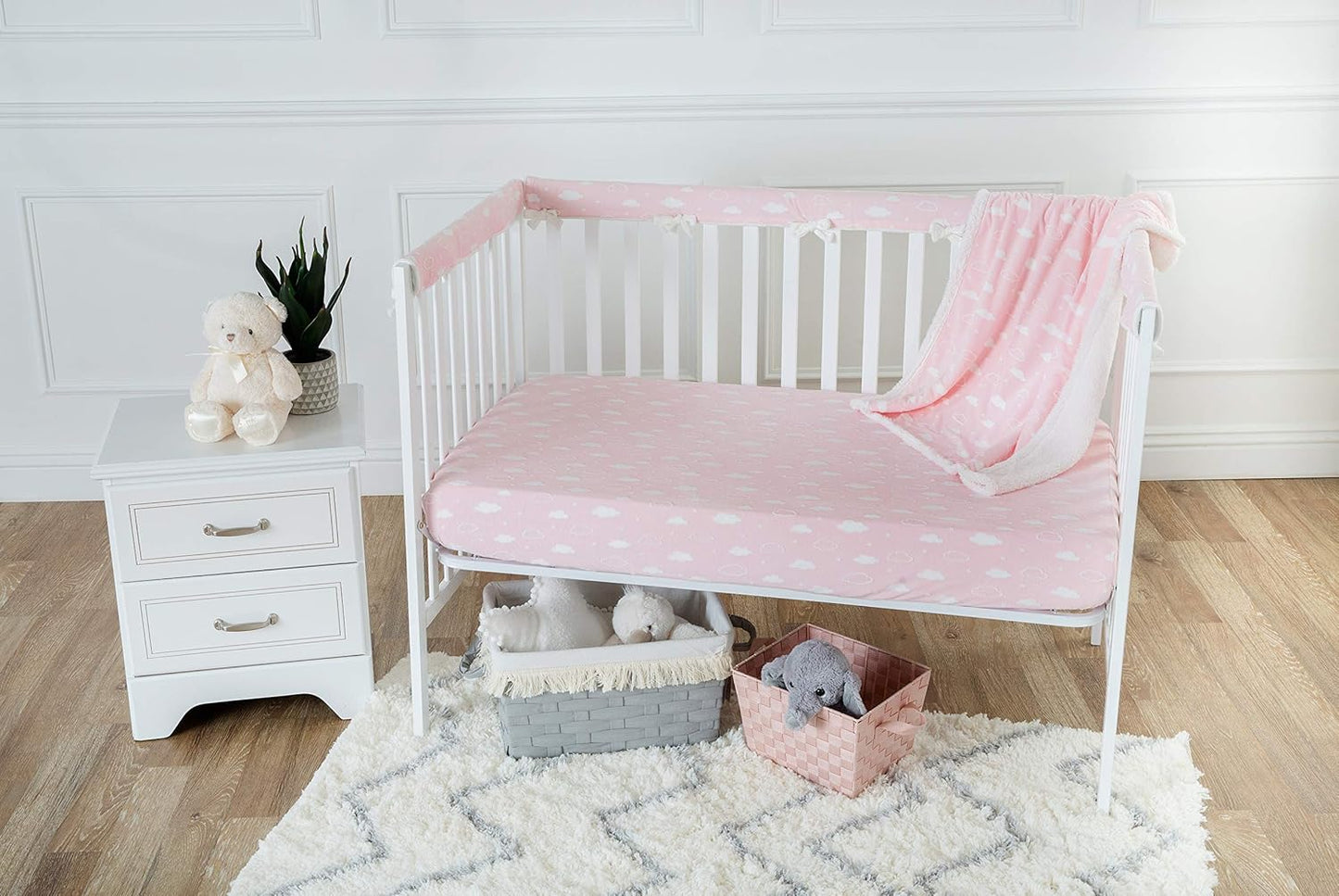 Heavenly Soft Chenille Sherpa Receiving Blanket (30" X 35"), 3D Pink, Warm and Cozy for Boys and Girls, Ideal for Baby Carrier, Stroller, and Travel