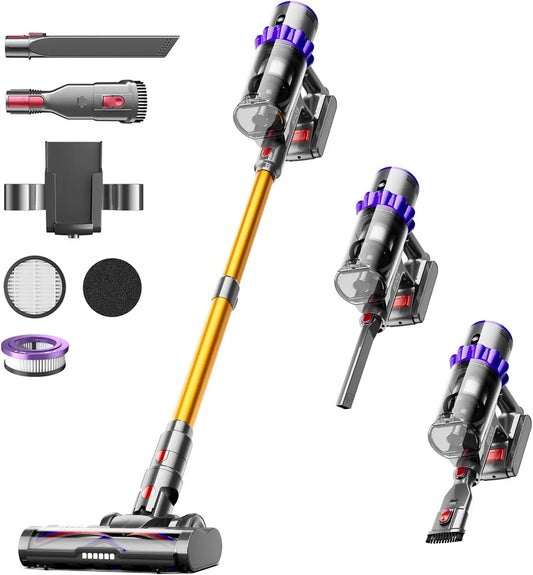 Cordless Vacuum Cleaner, 600W 50KPA Suction, 65Mins Runtime, Self-Standing Design for Home Use