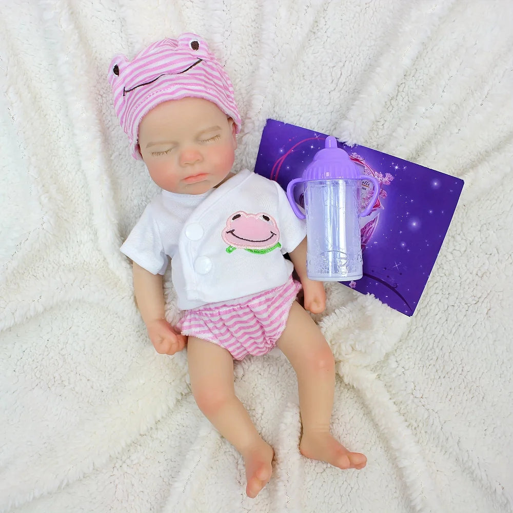 12" Micro Preemie Full Body Soft Silicone Baby Doll Girl Lifelike Mini Reborn Doll Surprise Children Anti-Stress My Melody
