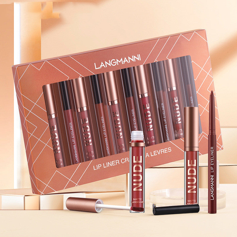 Lip Liner And Lipstick Makeup 12 Pcs Set 6 Matte Lipstick 6 Lip Liner Pens Waterproof Long Lasting Matte Lipstick Beauty Cosmetics Makeup Gift For...