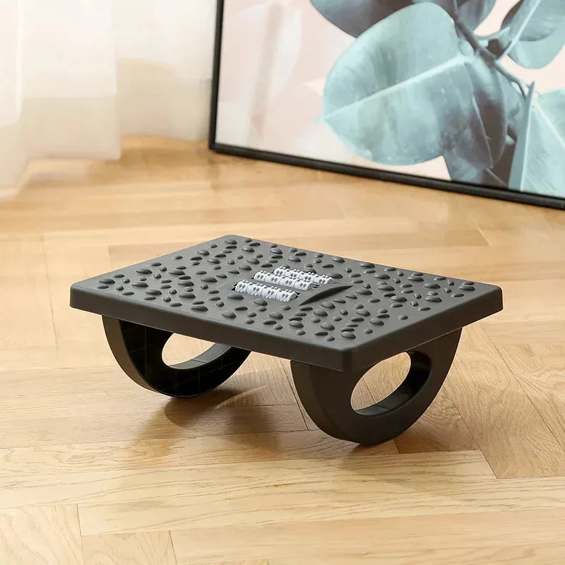 Ergonomic Under-Desk Foot Rest with Massage Rollers – Portable Foot Stool for Home & Office