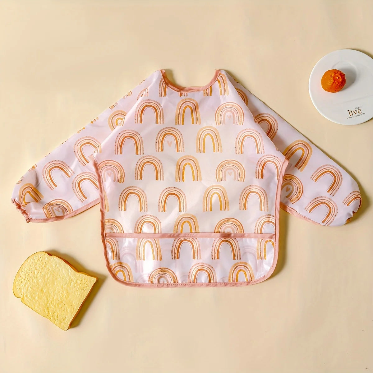 1 Pc Waterproof Baby Bibs Cute Infant Eating Child Drawing Long Sleeve Apron Self Feeding Baby 0-3 Year