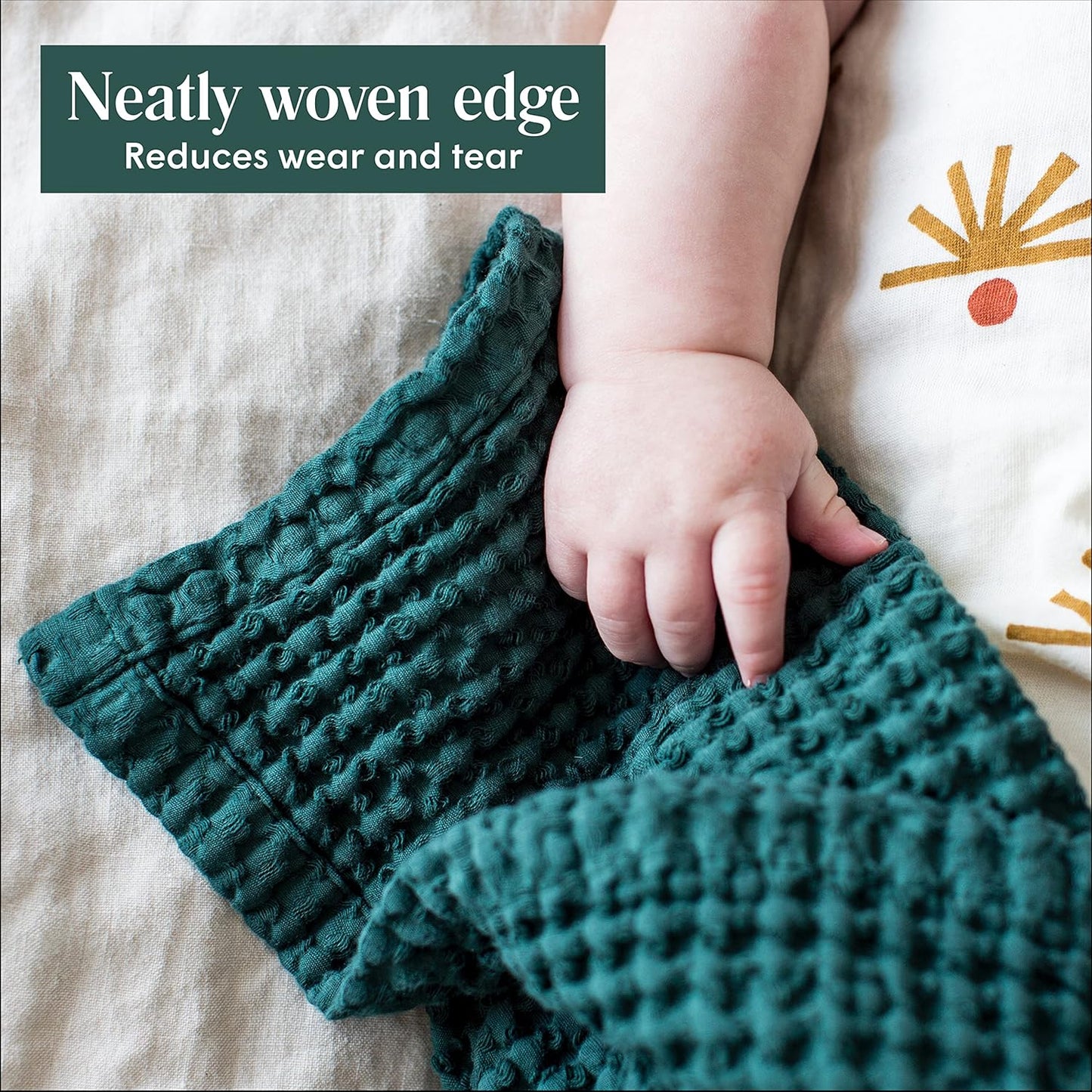 Waffle Baby Blanket Cotton Soft Breathable Swaddle Blanket for Nursery, Stroller & Crib Blanket - Receiving Blankets for Boys & Girls Gender Neutral Toddler Blanket
