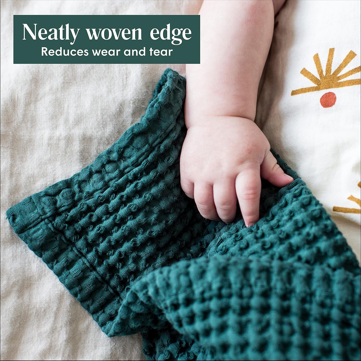 Waffle Baby Blanket Cotton Soft Breathable Swaddle Blanket for Nursery, Stroller & Crib Blanket - Receiving Blankets for Boys & Girls Gender Neutral Toddler Blanket