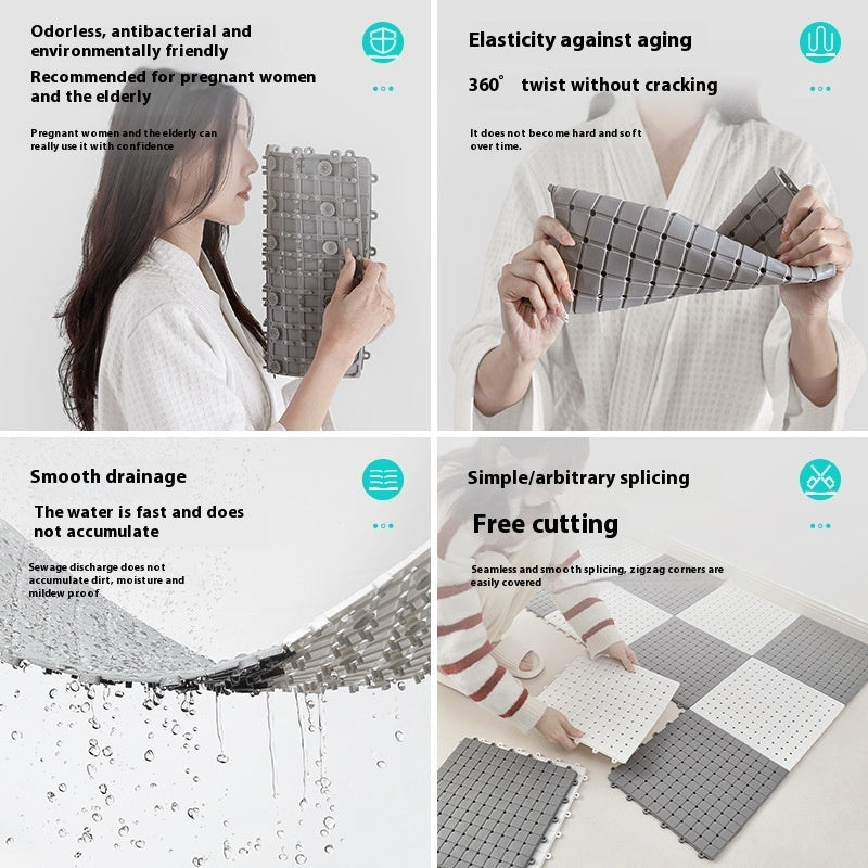 TPE Bathroom Anti-fall Foot Mat Toilet Floor Mat Shower Room