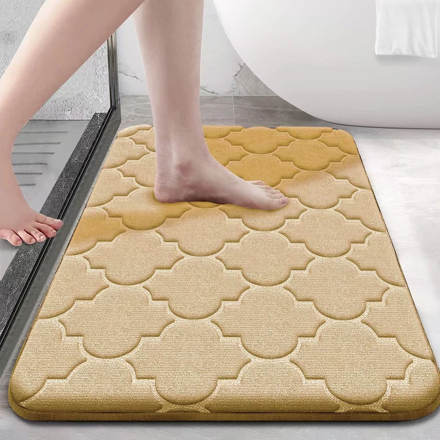 Coral Fleece Enkianthus Chinensis Floor Mat Bathroom Doorway Absorbent Foot Mat